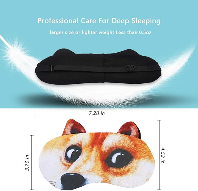 Tphon Sleep Mask for Adult Kids Boys Girls Funny Blindfolds Soft Cute Animal Sleeping Masks with Adjustable Strap for Travel Naps Shift Works Games - Bloomnest