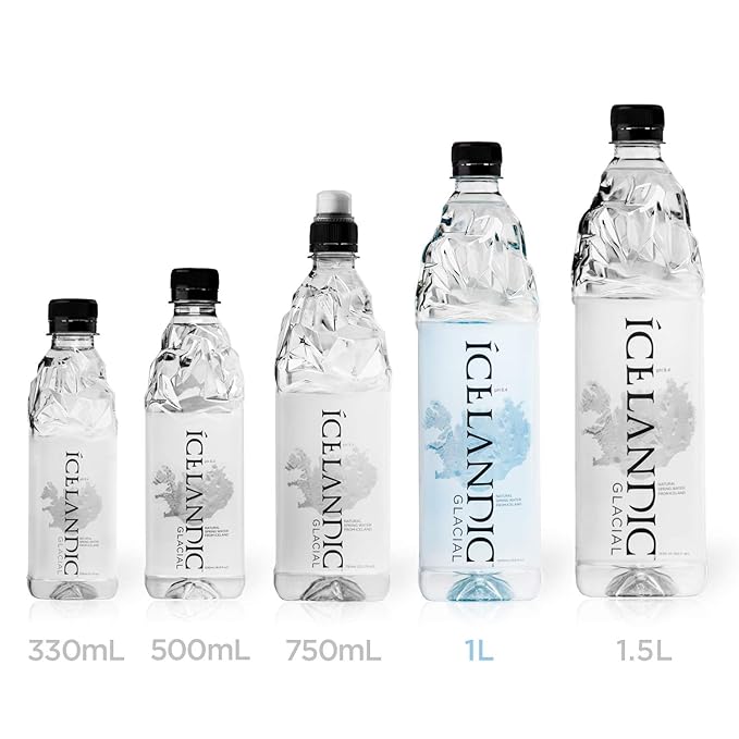 Icelandic Glacial Natural Spring Alkaline Water Liter Count, 1 Litre, 202.8 Fl Oz, (Pack of 6) - Bloomnest