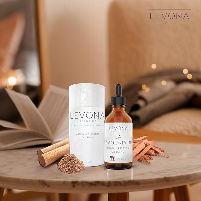 Levona Scent Essential Oils - Scents for Home, Hotel & Office Use - Perfect for Home Diffuser & Humidifiers - Aroma Fragrance Oil, Ideal for Massage, Relaxation, and Spa - La Mamounia Dup, 120ml LEVONASCENT