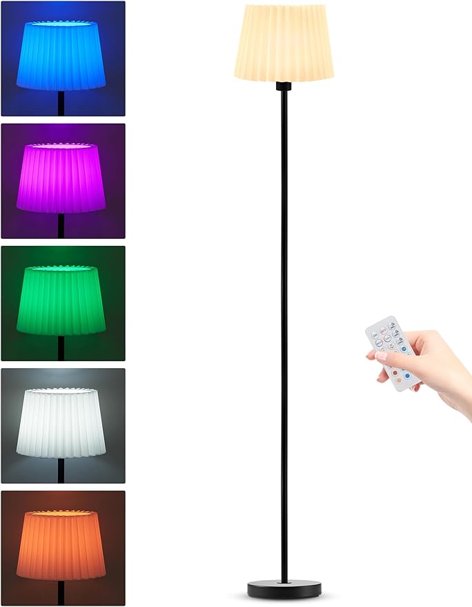 UMEXUS Cordless Rechargeable Floor Lamp for Bedroom, 57" Battery Operated Dimmable Floor Lamp, Small Corner Standing Light with Remote & Timer Portable Bedside Outdoor Patio Kids Room Ambient Lighting - Bloomnest