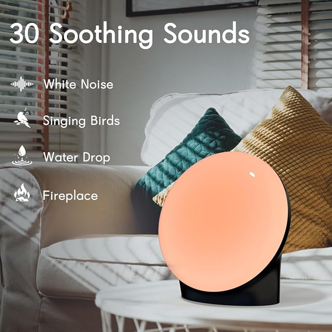 BrownNoise White Noise Machine with 30 Soothing Sounds 12 Colors Night Light and Sound Machine 36 Volume Levels 4 Timers and Memory Function 10 Adjustable Brightness Sleep Machine for Baby Adults Kids - Bloomnest