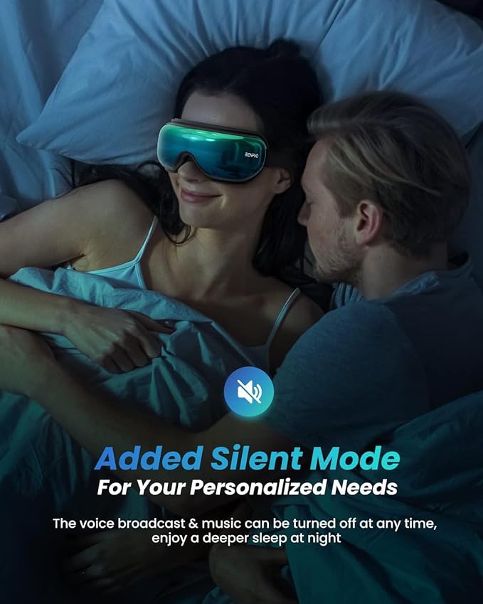 RENPHO Eyeris 1 Eye Massager with Heat, Birthday Gifts Eye Mask for Mom Dad Women Men Her Him, Smart Sleep Mask with Voice for Relax, Reduce Strain - Bloomnest