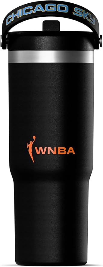 Hydrapeak x WNBA Officially Licensed Chicago Sky 32 oz Nomad Tumbler with Handle and Straw Lid, Leakproof Stainless Steel Water Bottle - Bloomnest