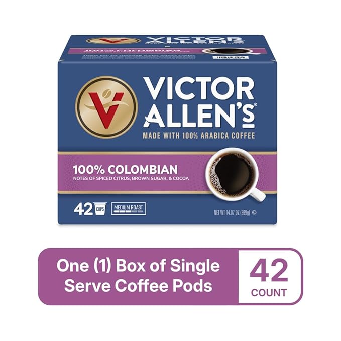 Victor Allen's Coffee 100% Colombian, Medium Roast, 80 Count, Single Serve Coffee Pods for Keurig K-Cup Brewers - Bloomnest