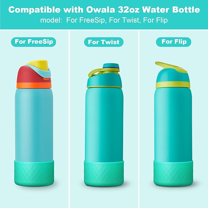 Silicone Boot for Owala Water Bottle 24 oz 32 oz 40 oz, Anti-Slip Protective Sleeve for FreeSip/Twist/Flip Stainless Steel Water Bottles Accessories BEONSKY