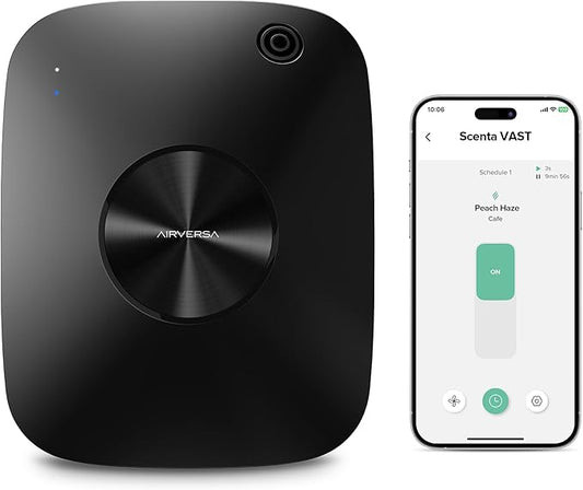 Airversa Smart Waterless Essential Oil Diffuser Scent Air Machine for Large Rooms Spaces Home and Commercial Use, Up to 2000 sq ft 400 mL Capacity, Aromatherapy Scent Diffuser, Black ANA - Bloomnest
