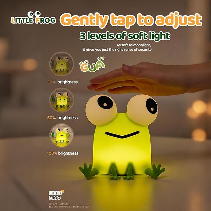 DREAMING MY DREAM Frogs Night Light,Dimmable Silicone Animal Nursery Night Light,Frogs Lamp Decor for Kids Room Bedroom,Birthday Christmas Unique Gift for Kids boy GirlsFrogs - Bloomnest