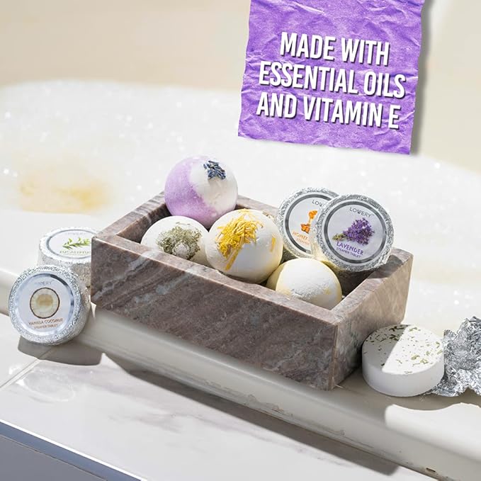 Essential Oil Shower Steamers and Bath Bombs Set - Lavender, Peppermint, Vanilla Coconut, Eucalyptus, Honey Almond Scented Aromatherapy Vaporizing Tablets, Relaxation Gifts for Women, 11pc - Bloomnest
