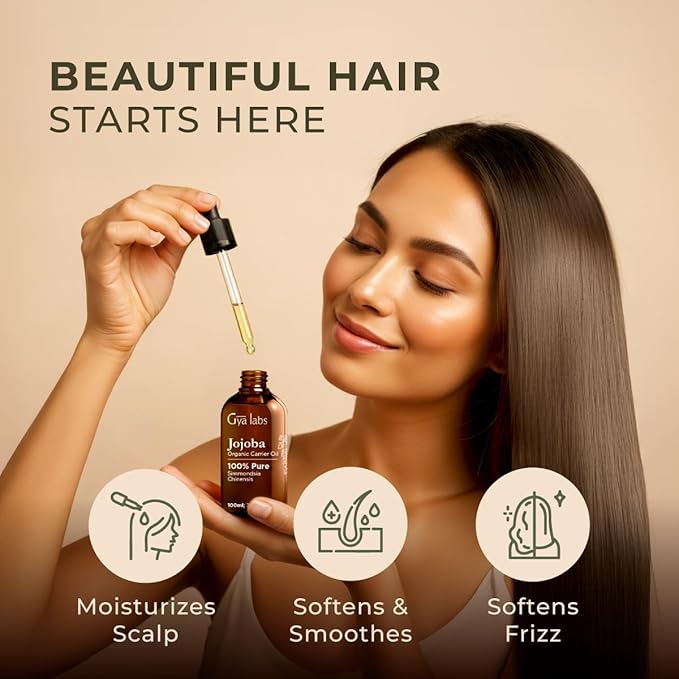 Gya Labs Jojoba Carrier Oil - 3.4 Fl Oz - for Hair, Skin, Face, Scalp & Body Massage - Bloomnest
