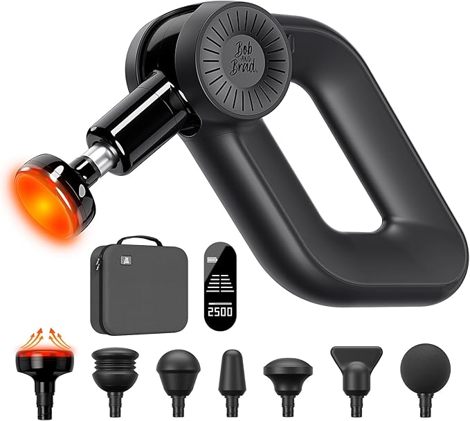 BOB AND BRAD D6 Pro Plus Massage Gun with Heat, Deep Tissue Percussion with 16mm Amplitude, Professional Muscle Massager Gun for Athletes, Quiet Electric Handheld Massager - Bloomnest