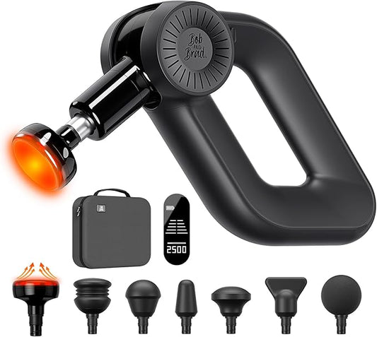 BOB AND BRAD D6 Pro Plus Massage Gun with Heat, Deep Tissue Percussion with 16mm Amplitude, Professional Muscle Massager Gun for Athletes, Quiet Electric Handheld Massager - Bloomnest