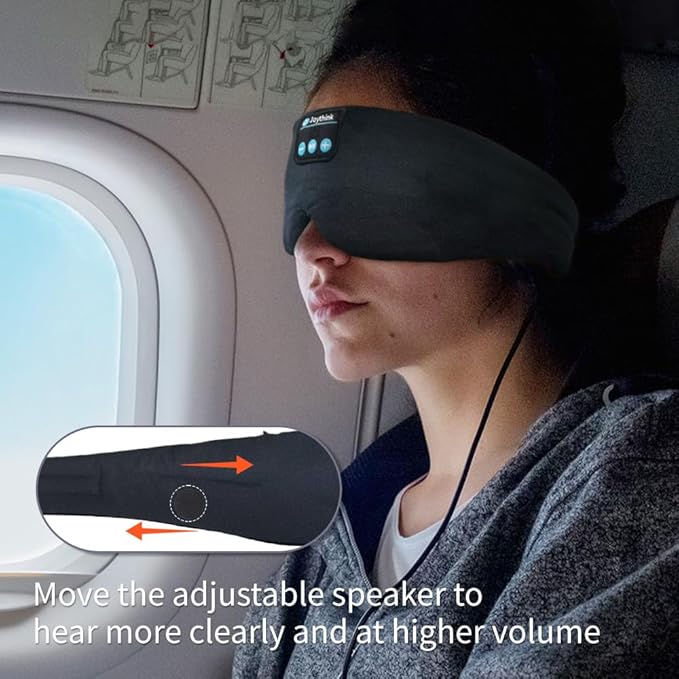 Joythink Sleep Headphones Sleep Mask Kids Children Wireless Music Eye Mask Sleeping Headphones Headband for Side Sleepers Silk Sleep Mask with Wireless Headphones Ultra-Thin Stereo Speakers - Bloomnest
