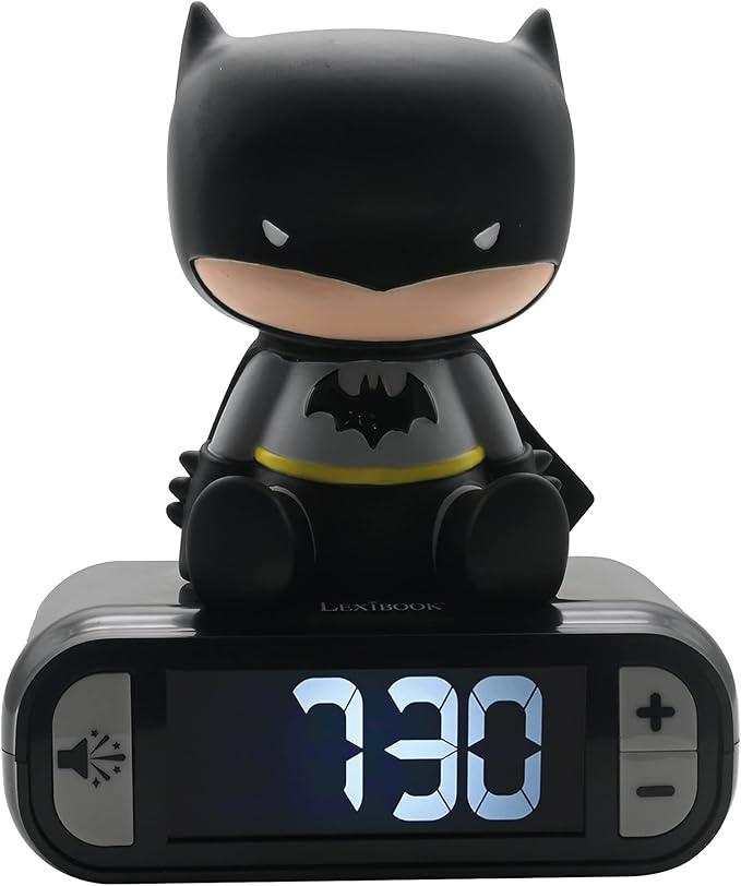 LEXiBOOK - Batman Digital Alarm Clock for Kids with Night Light Snooze, Childrens Clock, Luminous Batman, Black Colour - RL800BAT - Bloomnest