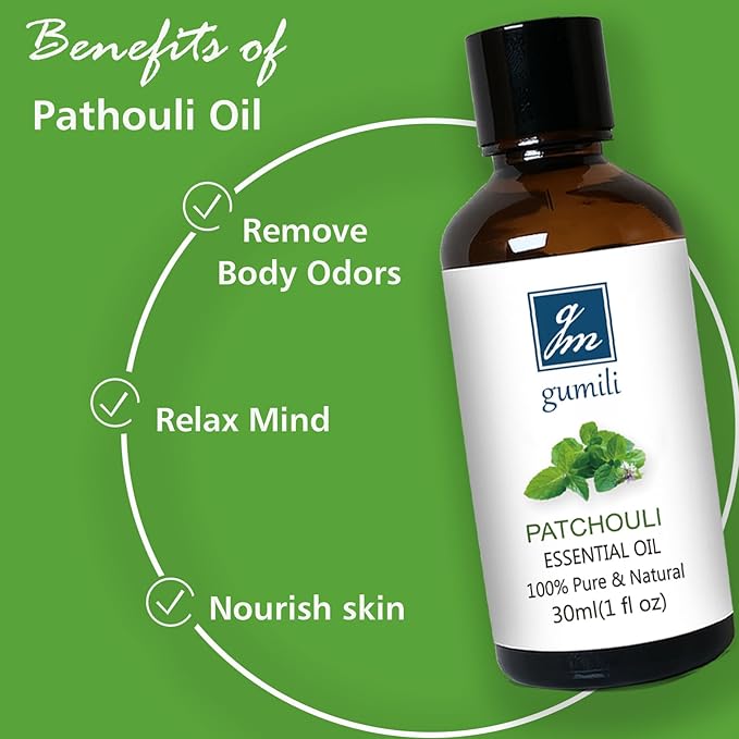 Patchouli Essential Oil 1 Oz, 100% Pure Patchouli Oil for Skin, Diffuser, Perfume & DIY - 30ml - Bloomnest