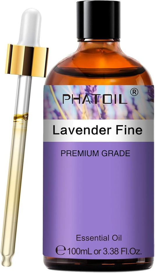 PHATOIL Lavender fine Essential Oil, Pure Premium Natural Oil for Hair Care, Body Skin Care, Aromatherapy, DIY Candle, Soap Making 3.38Fl Oz - Bloomnest