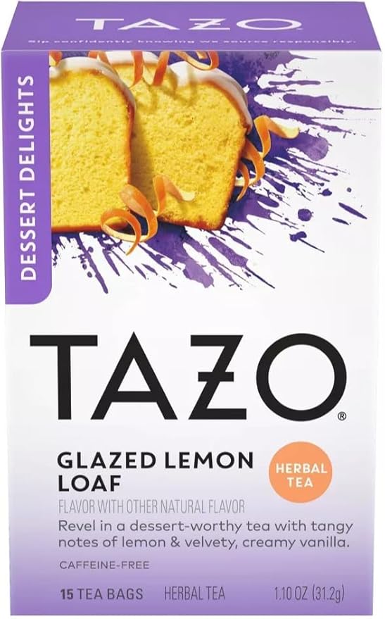 TAZO Tea Bags, Glazed Lemon Loaf Herbal Tea, & Vanilla Bean Macaron Black Tea 15CT (1ea) (Variety Pack) - Bloomnest