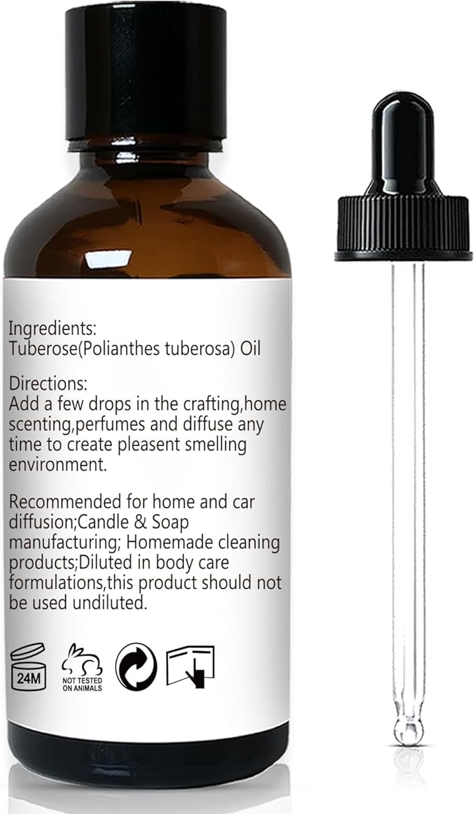 Tuberose Essential Oil, Home Fragrance Oil, Candle Scents Soy Wax Candle Making, Freshie Scents Oils for Soap, Dryer Balls, Diffusers, Laundry, Slime -1 oz /30ml - Bloomnest