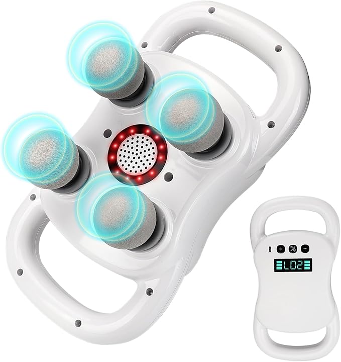DEITY Massage Gun Deep Tissue, 4 Heads Handheld Electric Body Massager, Percussion Massager for Pain Relief, Perfect Gifts for Man Women, White - Bloomnest