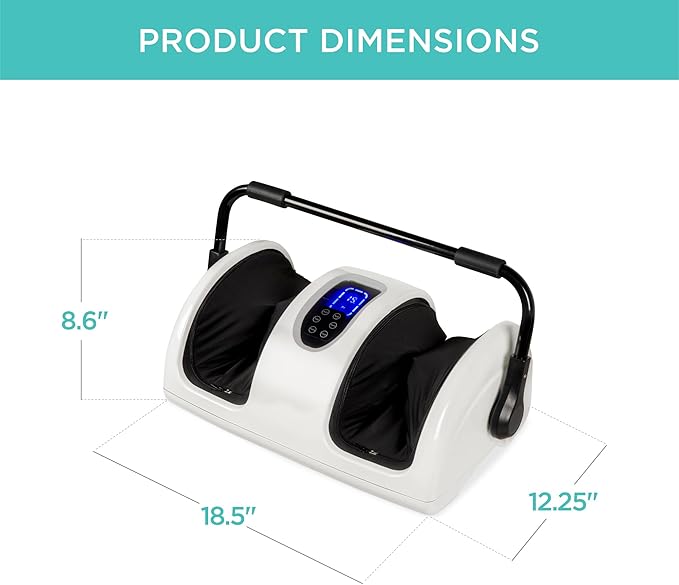 Best Choice Products Heated Shiatsu Foot Massager for Pain Relief, Plantar Fasciitis, Neuropathy, Blood Circulation w/Compact Design - Pearl White - Bloomnest