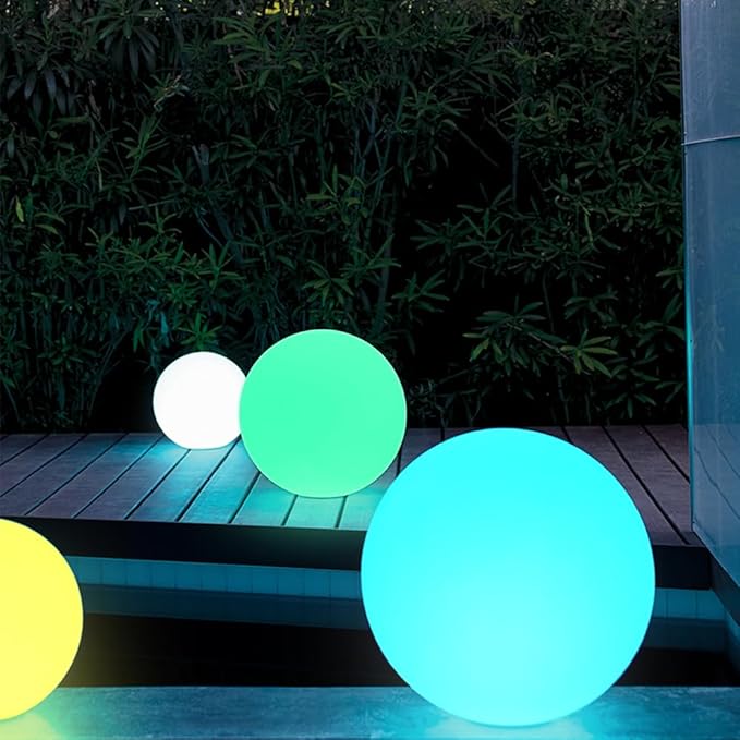 16-inch LED Globe Orb Light, Rechargeable Glowing Ball Light w/Remote, Dimmable RGB Color Changing Glowing Orb for Kid Adult, Waterproof Light Up Ball Night Light Mood Lamp for Home Garden Patio Party - Bloomnest