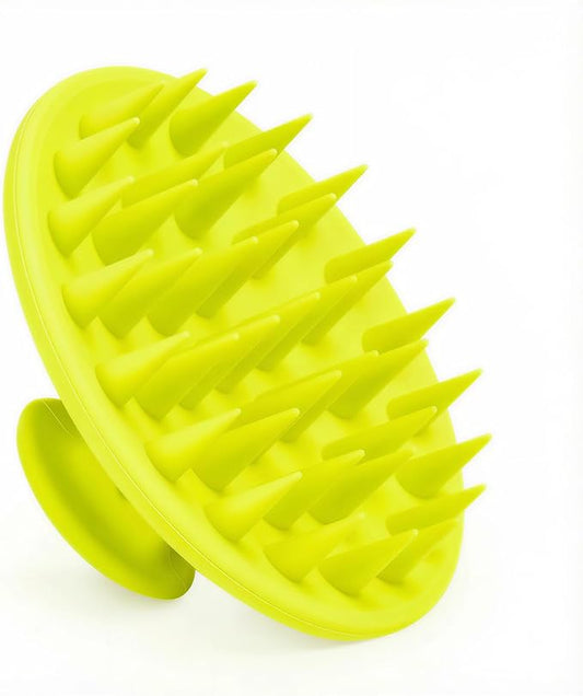 Silicone Scalp Massager Shampoo Brush, Scalp Brush for Hair Growth & Dandruff Removal, Hair Scrubber Scalp Stimulator Exfoliator Brush with Soft Bristles for Wet Dry Scalp Care (Fluorescent Green) Meartchy