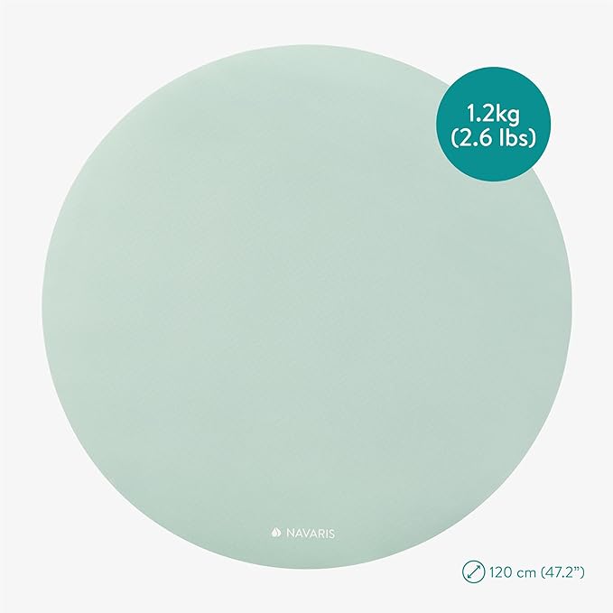 Navaris Round Yoga Mat - 47" Diameter Circular Exercise Mat 1/4" Thick - Non-Slip Mat for Cardio, Workout, Fitness, Tai Chi, Meditation - Size Small - Bloomnest