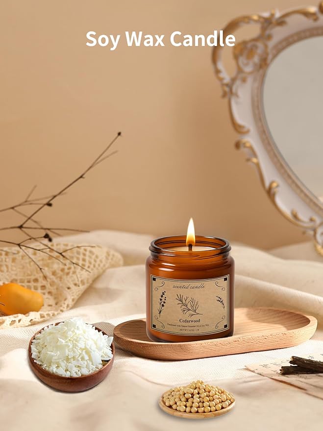 Candles for Home Scented, 16oz Large Jar Scented Candle – Cedarwood Soy Wax Candle with 100 Hour Burn Time, Long Lasting Aromatherapy Candle for Cozy Home Fragrance, Relaxation & Decorative Gift - Bloomnest