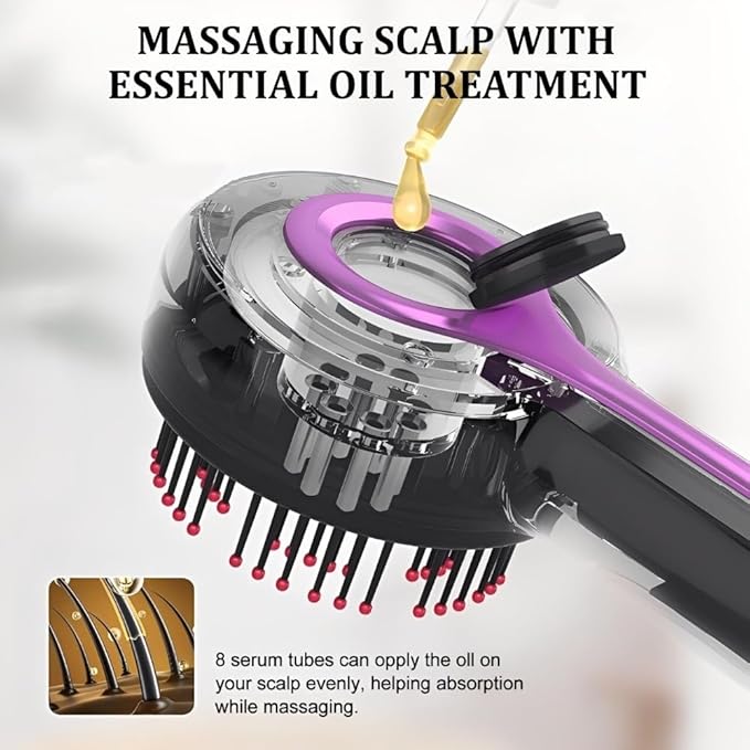 Electric Scalp Massager Comb, Multi-Function Massager Brush for Hairs Care, Scalp Brush with Hair Oil Applicator, IPX7 Waterproof, Heated Hair Massager for Home Relaxation and Travel Use CYTJ