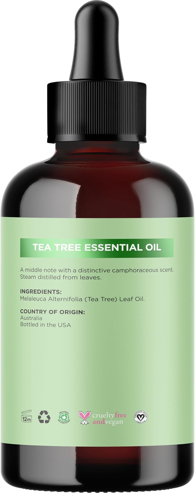 Pure Tea Tree Oil for Hair Skin and Nails - 100% Pure Undiluted Tea Tree Essential Oil with Dropper for Topical Uses Aromatherapy Diffusing and Home and Beauty DIYs - Vegan and Cruelty Free (4 Fl Oz) - Bloomnest