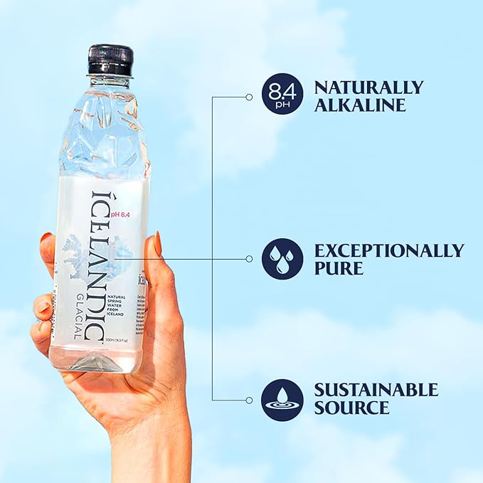 Icelandic Glacial Natural Spring Alkaline Water Liter Count, 1 Litre, 202.8 Fl Oz, (Pack of 6) - Bloomnest