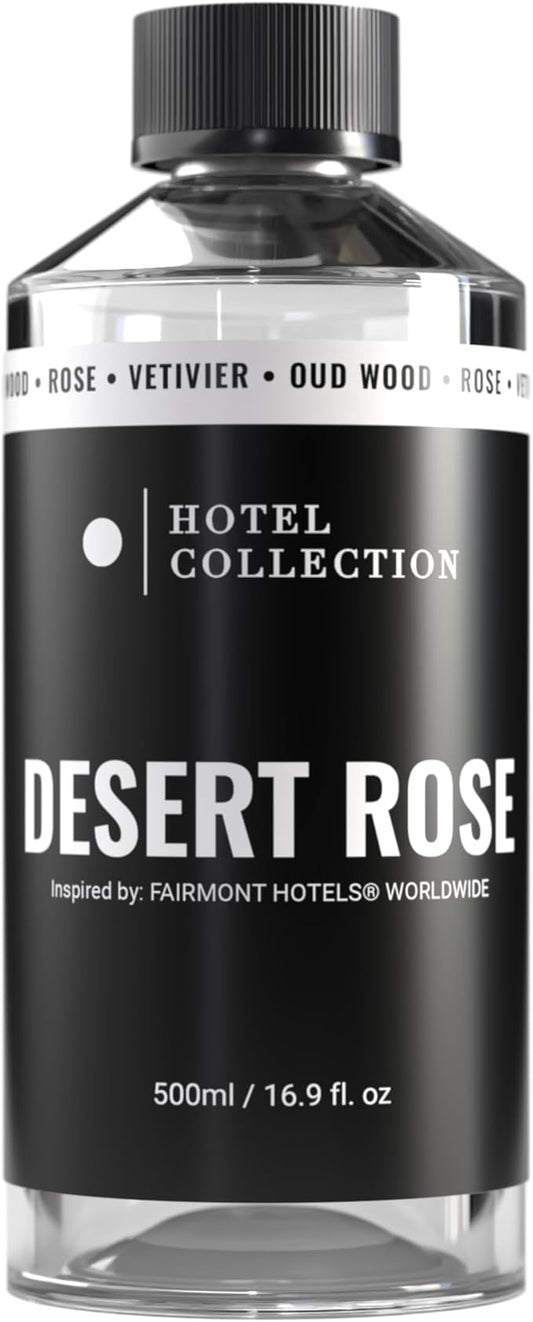 Hotel Collection Diffuser Oil - Desert Rose - Aromatherapy Essential Fragrance Oil - Floral Rose, Sweet Praline, Wood & Vetiver - 500mL 16.9 Fl oz - Bloomnest