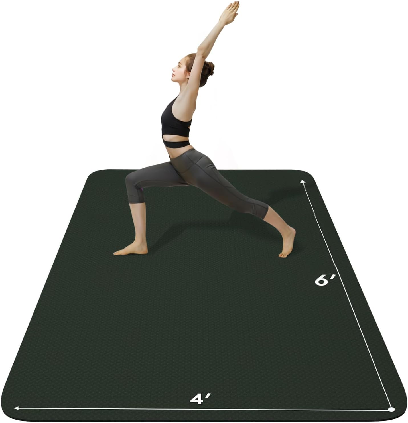 FrenzyBird Large Yoga Mat 6'x 4'（72”x 48”）—1/4" &1/3" Extra Wide Exercise Mat 183cm x 122cm Large Exercise Mat Big Home Yoga Mat Pilates Mat,Non Slip,Thick,TPE Workout Mat,for Women & Men, Yoga, Pilates, Gym and Floor Workouts Pilates