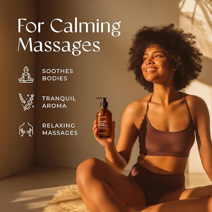 Gya Labs Lavender Massage Oil - 6.76 Fl Oz - Non-Greasy Formula for Sore Muscles, Deep Relaxation & All Skin Types - Suitable for Men & Women - Bloomnest