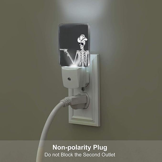 Led Night Light, Funny Gothic Skull Cowboy Decorative Plug in Nightlights,with Smart Auto Dusk to Dawn Night Light for Bedroom, Kitchen, Nursery, Bathroom - Bloomnest