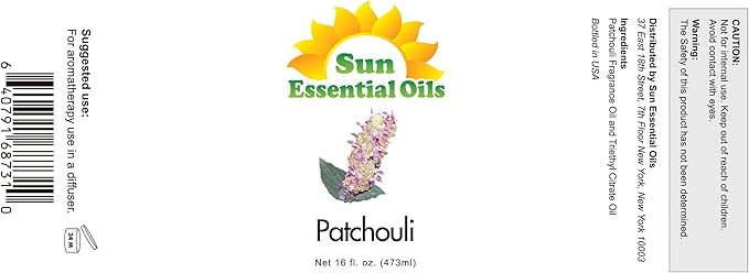 Sun Essential Oils - Patchouli Essential Oil 16oz for Aromatherapy, Diffuser, Enhance Mood, Hair Care - Patchouli Oil - Bloomnest