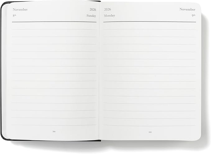 Wykeham's Executive 2026 Daily Journal Planner – US Public Holidays & Format – Customization Available (Personalized Black, 6"×4.5") - Bloomnest
