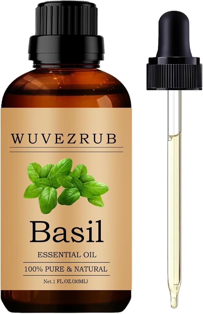 Basil Essential Oils, 30ML Pure and Natural Essential Oil for Aromatherapy Diffuser /1 Fl Oz- Basil WUVEZRUB