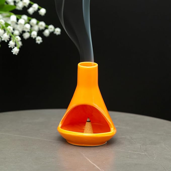 Handmade Ceramic Chiminea Palo Santo Holder - Modern Medieval Incense Burner and Candlet Holder - Zen Home Decor - Bloomnest