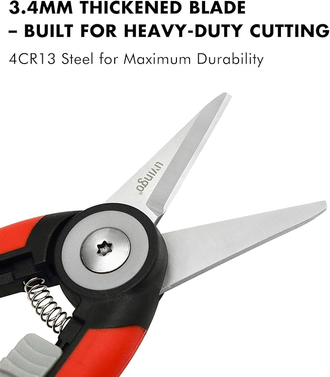 LIVINGO Precision Garden Pruning Shears - Straight Blade Floral Scissors with Non-Slip Handle for Trimming, 8.5" Gardening Clippers for Flowers, Herbs, Bonsai & Indoor Plants - Bloomnest