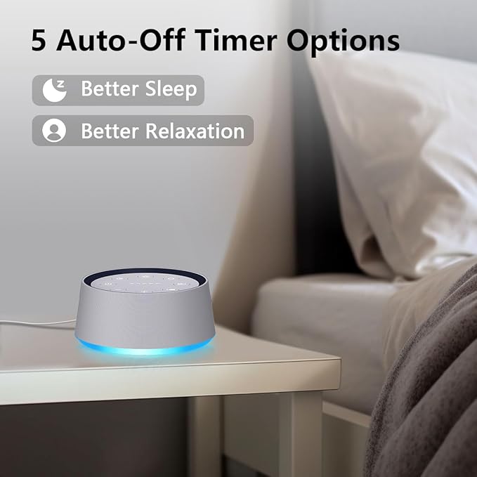 Brown Noise Sound Machine with 30 Soothing Sounds White Noise Machine 12 Colors Night Light for Baby Adults Kids Sleep Machines 36 Volume Levels 5 Timers for Home Office - Bloomnest