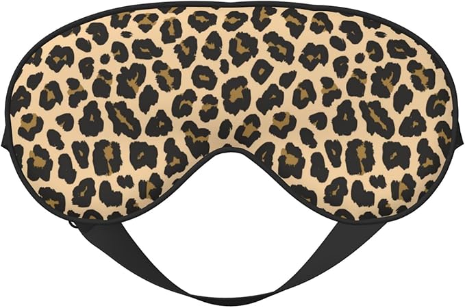 Sleep Eye Mask Brown Leopard Sleep Mask for Women Men Comfortable Eye Mask with Adjustable Strap Soft Eye Cover Blindfold for Travel Yoga Nap Shift Work - Bloomnest