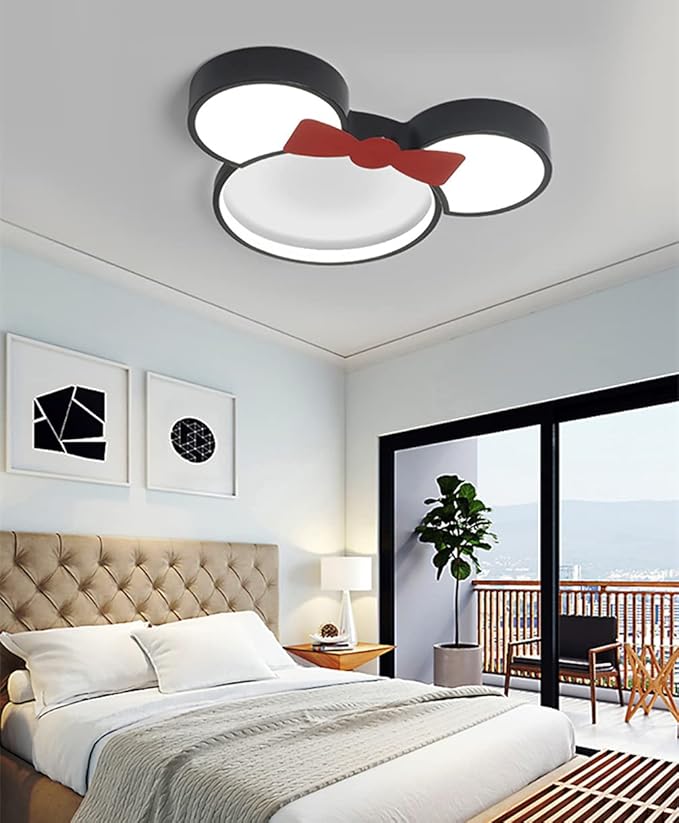 Acrylic Flush Mount LED Ceiling Light with Cartoon Mouse Shade for Kids' Bedroom - Bloomnest
