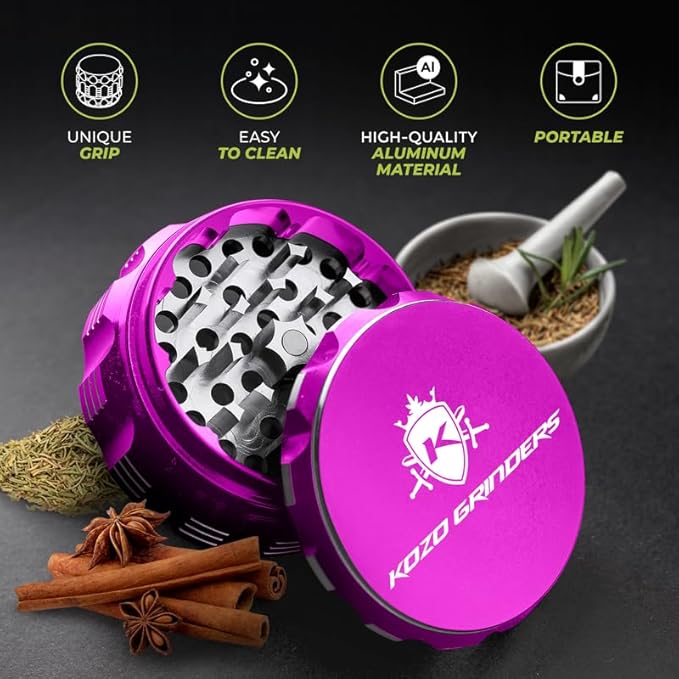 2.5 Inch Grinder Mills, Aluminum (Purple) - Bloomnest