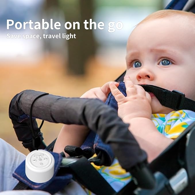 Mini Portable Sound White Noise Machine Baby Patter for Sleep with 30 Soothing Sounds for Baby Kids Adults 32 Volume Levels Sleep Soother Auto-Off Timer for Travel Home Office Privacy