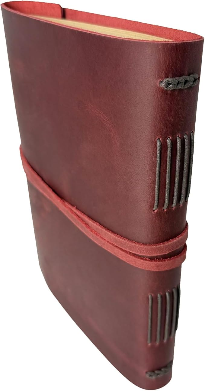 Large Notebook Journal - Genuine Leather Journals for Writing A4 Size Diary 8x10 Inch, Notepad For Women and Man, Gifts,Work,Travel Wine Red - Bloomnest