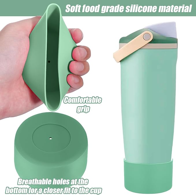 Mity rain 2PCS Protective Silicone Boots for Owala 30oz & 40oz FreeSip Sway Bottles & Tumblers - Accessories for owala, Enhances Stability & Prevents Scratches (Eucalyptus & Lvory) Mityrain