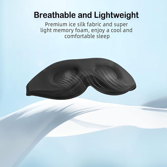 LitBear Sleep Masks, Light Blocking Eye Mask Sleeping for Women Men Side Sleeper, Soft 3D Comfortable Sleeping Mask with Adjustable Elastic Strap for Travel - Bloomnest