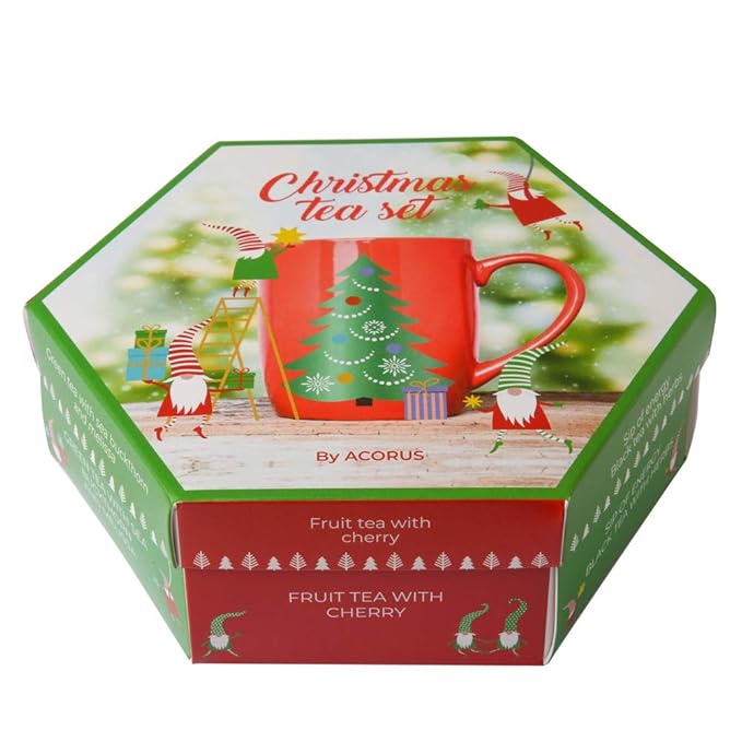 ACORUS Christmas Tea Set, Herbal Fruit Tea Gift Set, 60 Assorted Tea Bags Variety Pack, Herbal Tea and Fruit Tea Sampler, Specialty Tea Bags Individually Wrapped, Tea Gifts for Women, Men, Tea Lovers - Bloomnest