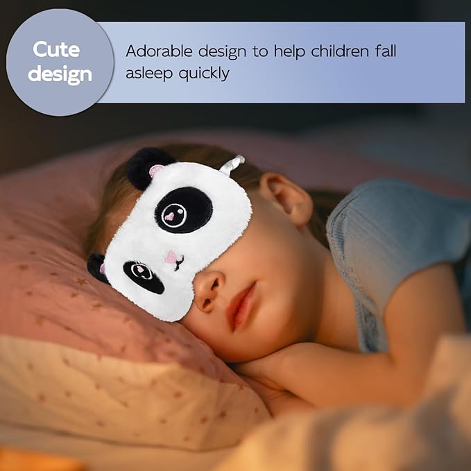 Cute Sleep Masks Cartoon Animal Panda Eye Masks Soft Plush Sleeping Mask Travel Blindfold Eye Shade for Kids Girls & Adults (Panda) - Bloomnest
