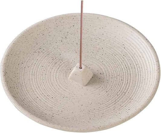 Incense Holder Ceramic Incense Burner Simple Style Incense Sticks Holder Insence Tray for Set for Office Yoga and Livingroom (White) - Bloomnest